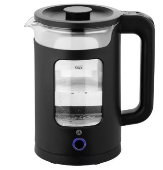Електрочайник Ardesto 1.5л, скло+пластик, чорний EKL-T31GB