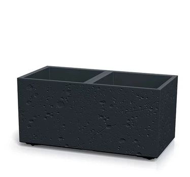 Горщик для квітів Prosperplast на роликах Case Square Beton Effect 80см. Чорний бетон
