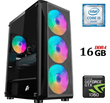 Игровой ПК Dtop Gaming i563 Tower / Intel Core i5-6400 (4 ядра по 2.7 - 3.3 GHz) / 16 GB DDR4 / 480 GB SSD / nVidia GeForce GTX 1060, 3 GB GDDR5, 192-bit / 500W б/у