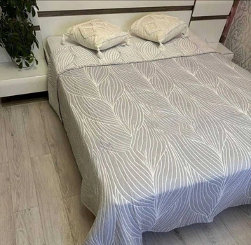 Муслиновый хлопковый плед Евро 200х230 Серый (Д-muslin-2025-001-02)
