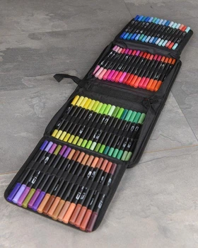 Акварельні маркери двосторонні 100шт із сумкою, Color pencil / Набір маркерів для малювання
