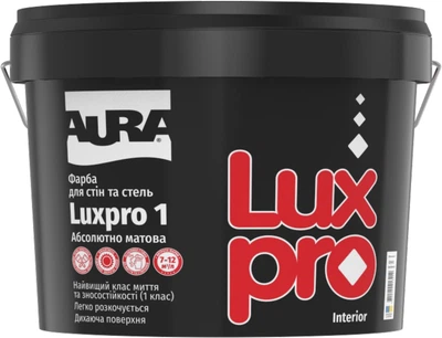 Краска акрилатная для стен и потолков Aura Luxpro 1 абсолютно матовая Белая 4,75 л