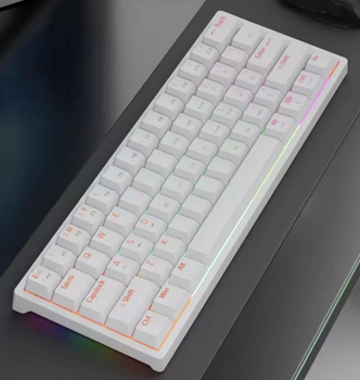 Механічна клавіатура з HOT SWAP MUCAI MK61 Keys RED SWITCH, RGB, UKR/ENG WHITE/БІЛА (MK61W)