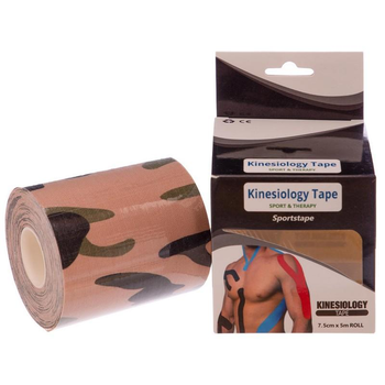 Кінезіо тейп (Kinesio tape) SP-Sport BC-0842-7_5 розмір 7,5смх5м камуфляж