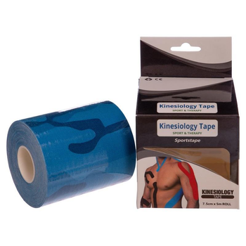 Кінезіо тейп (Kinesio tape) SP-Sport BC-0842-7_5 розмір 7,5смх5м синій