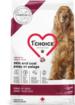 Сухой корм 1st Choice Senior Skin and Coat для пожилых собак всех пород с ягненком и рыбой