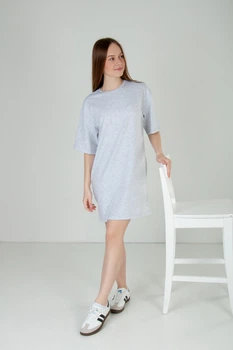 Платье-футболка для женщин "Oversize" АвексТекс 09-3385-83 42 светло-серый меланж
