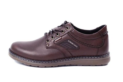Чоловічі шкіряні туфлі Kristan Brown 42 28 см Коричневі