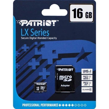 Карта памяти micro-SDHC16Gb Patriot LX Series Class10 UHS-1 + adapter SD (58795)