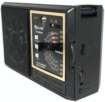 Радиоприемник RX-98UAR USB Golon 3в1 работает от сети 220v, аккумулятора или батареек USB+SD Черный 021n