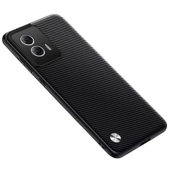 Кожаный чехол - накладка CODE Tactile Experience для Motorola Edge 50 Fusion black carbon