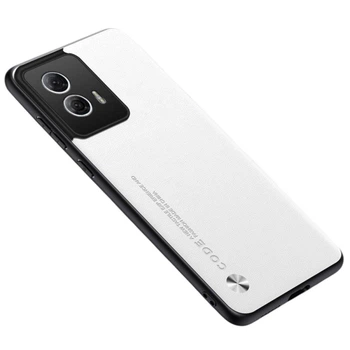 Кожаный чехол - накладка CODE Tactile Experience для Motorola Edge 50 Fusion white