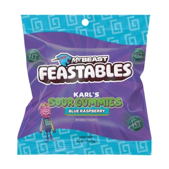 Желейные конфеты Feastables Beast Karl Gummy Candy Sour Blue Raspberry 50г