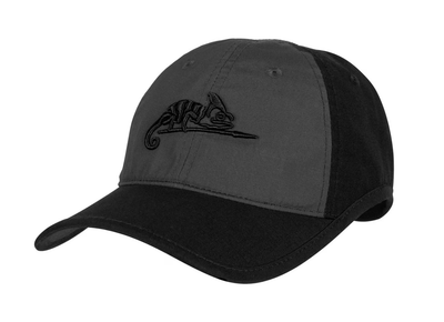Кепка бейсболка тактична з логотипом Helikon - Tex Logo PolyCotton Rip-Stop - Black / Shadow Grey