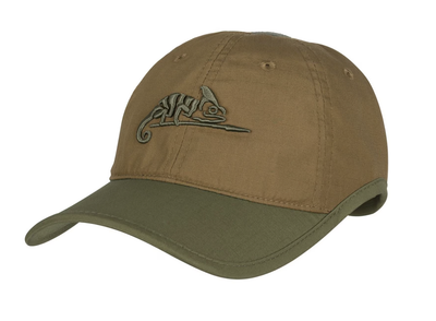 Кепка бейсболка тактична з логотипом Helikon - Tex Logo PolyCotton Rip-Stop - Coyote/Olive Green