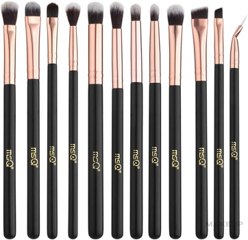 Набір пензлів для макіяжу в косметичці, коричневий - Cosmo Shop 12шт (997322-27062838)