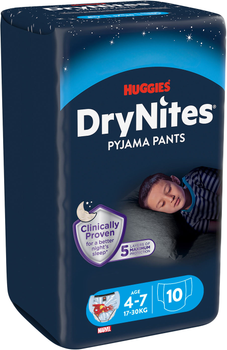 Підгузки-трусики Huggies DryNites для хлопчиків 4-7 років 10 шт. (5029053527574)