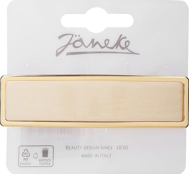 Заколка-автомат для волос JG45020G CRN, 9 x 2.5 см, золотисто-молочная - Janeke (1203579-27057881)
