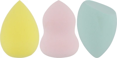 Набор спонжей для макияжа Beauty Blende (Капля, Срез, Фигурный), желтый+светло-розовый+мятный - Puffic Fashion PF-232 3шт (1410866-27076361)
