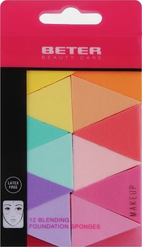 Спонж для макіяжу сегментований, латекс, різнокольороний - Beter Beauty Care (1446514-27076651)