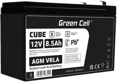 Аккумуляторная батарея Green Cell AGM VRLA 12V 8.5Ah (5907813963445)