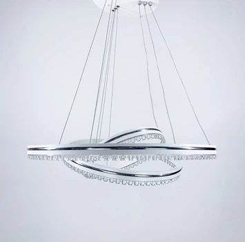 Белая LED люстра на 3 кольца с хромированной полоской | Line F | Арт. A55060/3P WT+CH