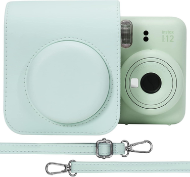 Чехол Fujifilm INSTAX Mini 12/11 Case Mint Green мятно зеленый для фотокамеры мгновенной печати Instax Mini 12/ 11/ 9 (с ремешком)