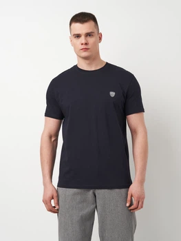 Футболка хлопковая длинная мужская Emporio Armani 11415.2 2XL Темно-cиняя (ROZ6501093985)