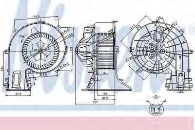NISSENS OPEL Вентилятор салону Signum, Vectra C 02-, Fiar Croma 05- Nissens (87049)