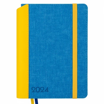 Щоденник Leo Planner А5 датований 2024 Patriot I жовто-синій (252446)