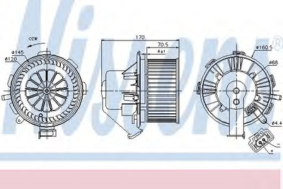 Вентилятор салону MB, VW (вир-во Nissens) Nissens (87105)
