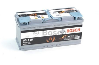 Акумулятор 105Ah-12v BOSCH AGM (S5A15) (394х175х190), R, EN 950 Bosch (0092S5A150)