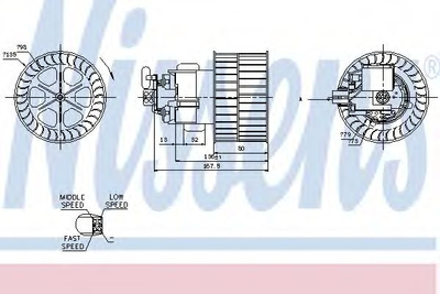 Вентилятор обігрівача OPEL VECTRA A (88-)(вир-во Nissens) Nissens (87154)