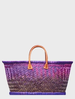 Сумка пляжна Le Comptoir de la plage Aravola BM_Bicolor_255 плетений кошик із соломи One size Фіолетовий-сірий (ZIK0000028750)