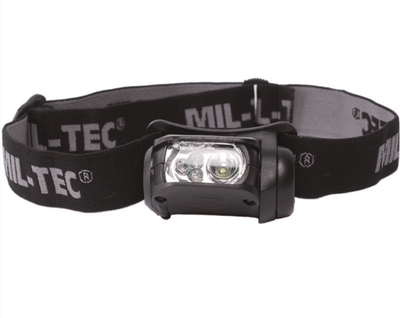 Ліхтарик налобний із 4 кольорами Mil-Tec KOPFLAMPE LED 4-FARBIG SCHWARZ (15170102)