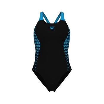 Купальник закритий для жінок Arena OPENINGS SWIMSUIT V BACK LB чорно-бірюзовий Жін 38 008063-580 38