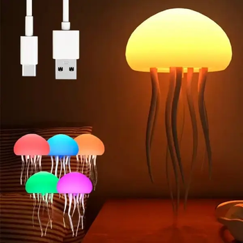 Нічник підвісний у формі медузи з рухомими щупальцями, RGB, від USB / Світильник / Лампа-медуза (L)