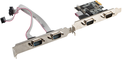 Karta rozszerzeń Lanberg PCI-Express X1 4x DB-9 Low profile (PCE-DB9-004)