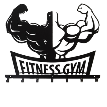 Вешалка для одежды и аксессуаров Fitness Gym, 7 крючков, ширина основания для крючков 60см