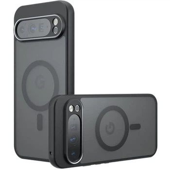 Защитный чехол Deexe Matte Skin with MagSafe для Google Pixel 9 Pro XL - Transparent / Black