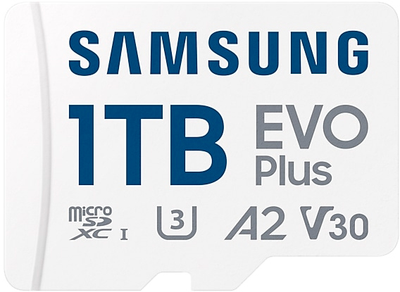 Карта памяти Samsung Evo Plus microSDXC 1TB UHS-I U3 V30 A2 + SD адаптер (MB-MC1T0SA/EU)
