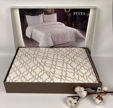 Покривало Moda Box 240х260 з наволочками Fulya Bej