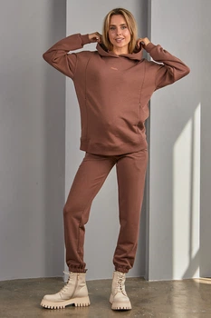 Спортивные брюки для беременных из плотного трикотажа Berit L (48) Юла мама Кофе
