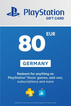 PlayStation Store Card 80 EUR | Playstation Network Germany (ключ активації)