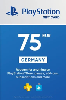 PlayStation Store Card 75 EUR | Playstation Network Germany (ключ активації)