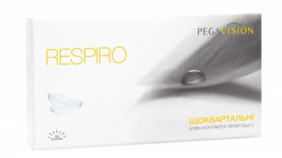 Контактные линзы для зрения гидрогелевые квартальные Pegavision Respiro 1 шт. респиро -2.75