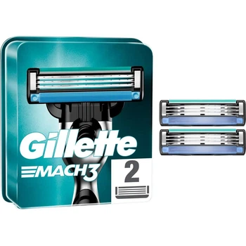 Сменные кассеты (лезвия) для бритья Gillette Mach3 2 шт в упаковке (11744108)