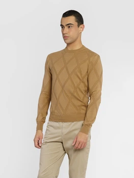 Джемпер трикотажний чоловічий бежевого кольору Arber Crew-neck J N-AVT-74 S зріст 4 бежевий (M10.06.16.511)