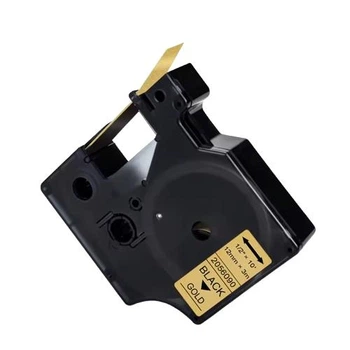 Картридж DYMO D1 2056090 12 мм черный/золотистый, лента глитерная