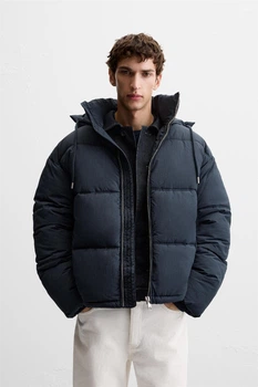 Тепла дута куртка Zara S синій 8281/284/030